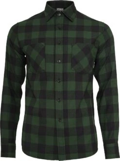 "Checked Flannel Shirt" Flanel Shirt Black/dark Green By Urban Classics