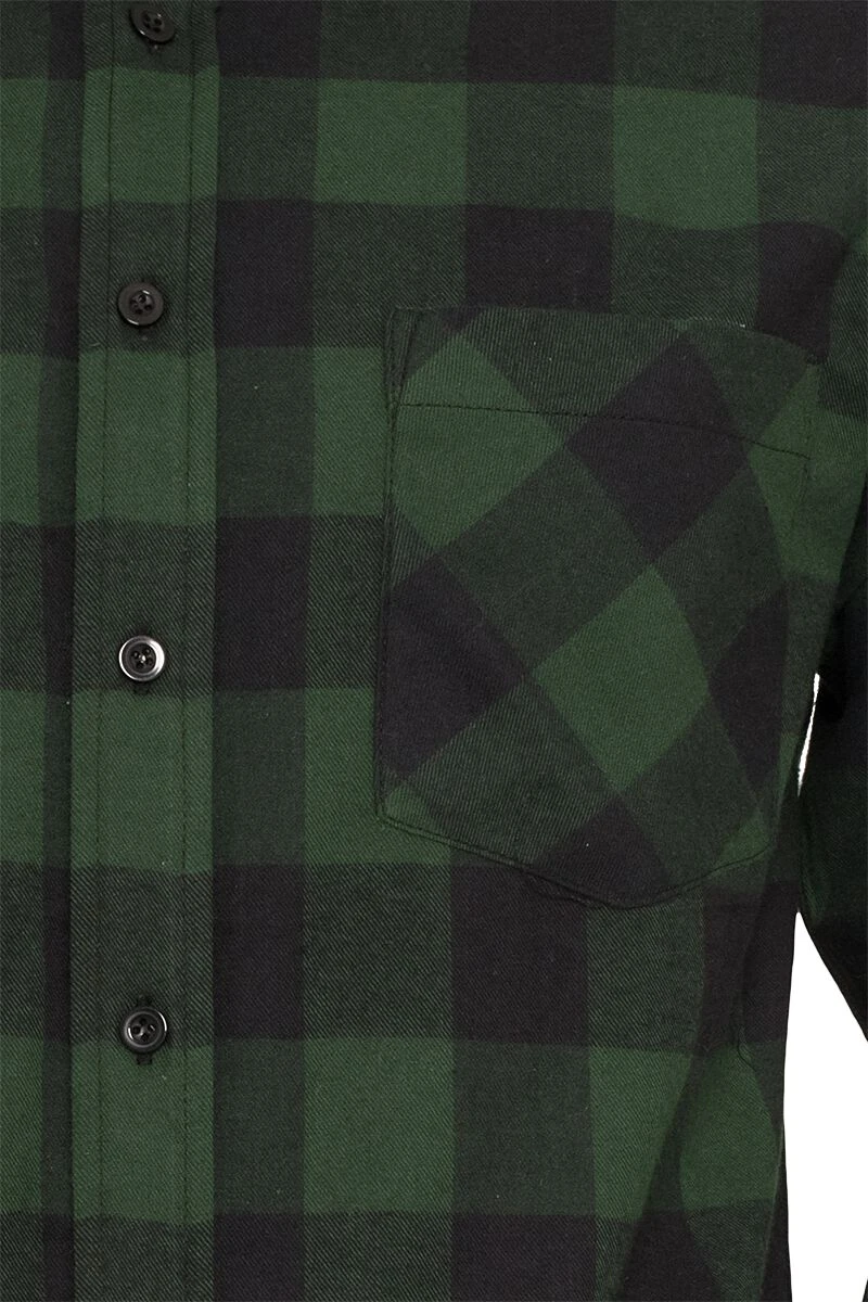 "Checked Flannel Shirt" Flanel Shirt Black/dark Green By Urban Classics 5 "Checked Flannel Shirt" Flanel Shirt Black/dark Green By Urban Classics - Image 3