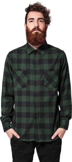 "Checked Flannel Shirt" Flanel Shirt Black/dark Green By Urban Classics 10 "Checked Flannel Shirt" Flanel Shirt Black/dark Green By Urban Classics -Fashionable Men's Clothing Store 379498wa