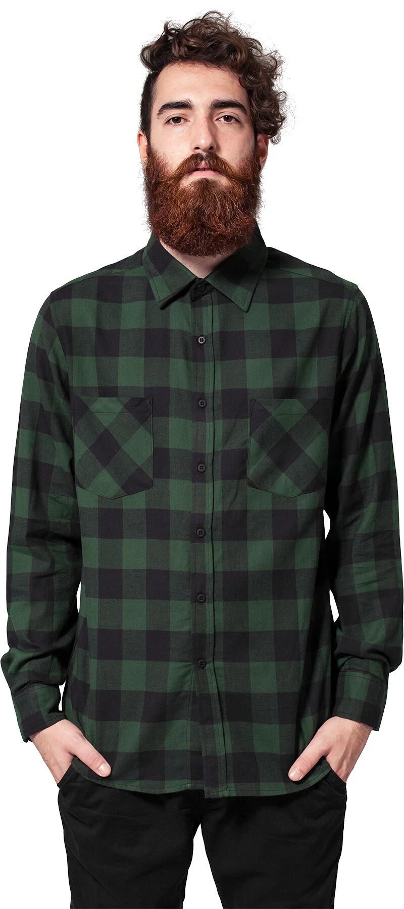 "Checked Flannel Shirt" Flanel Shirt Black/dark Green By Urban Classics 6 "Checked Flannel Shirt" Flanel Shirt Black/dark Green By Urban Classics - Image 4