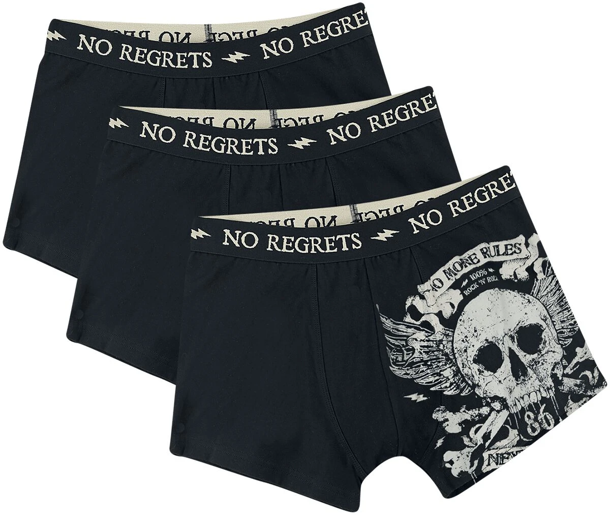 "Devil's Plaything" Boxers Set Black By Rock Rebel By EMP 3 "Devil's Plaything" Boxers Set Black By Rock Rebel By EMP