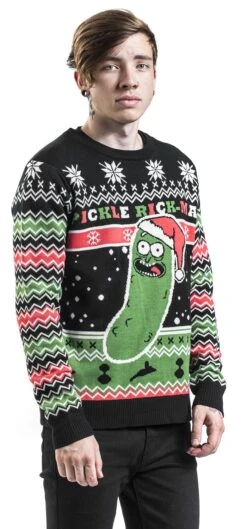 "Pickle Rick" Christmas Jumper Multicolour By Rick And Morty -Fashionable Men's Clothing Store 383048wa