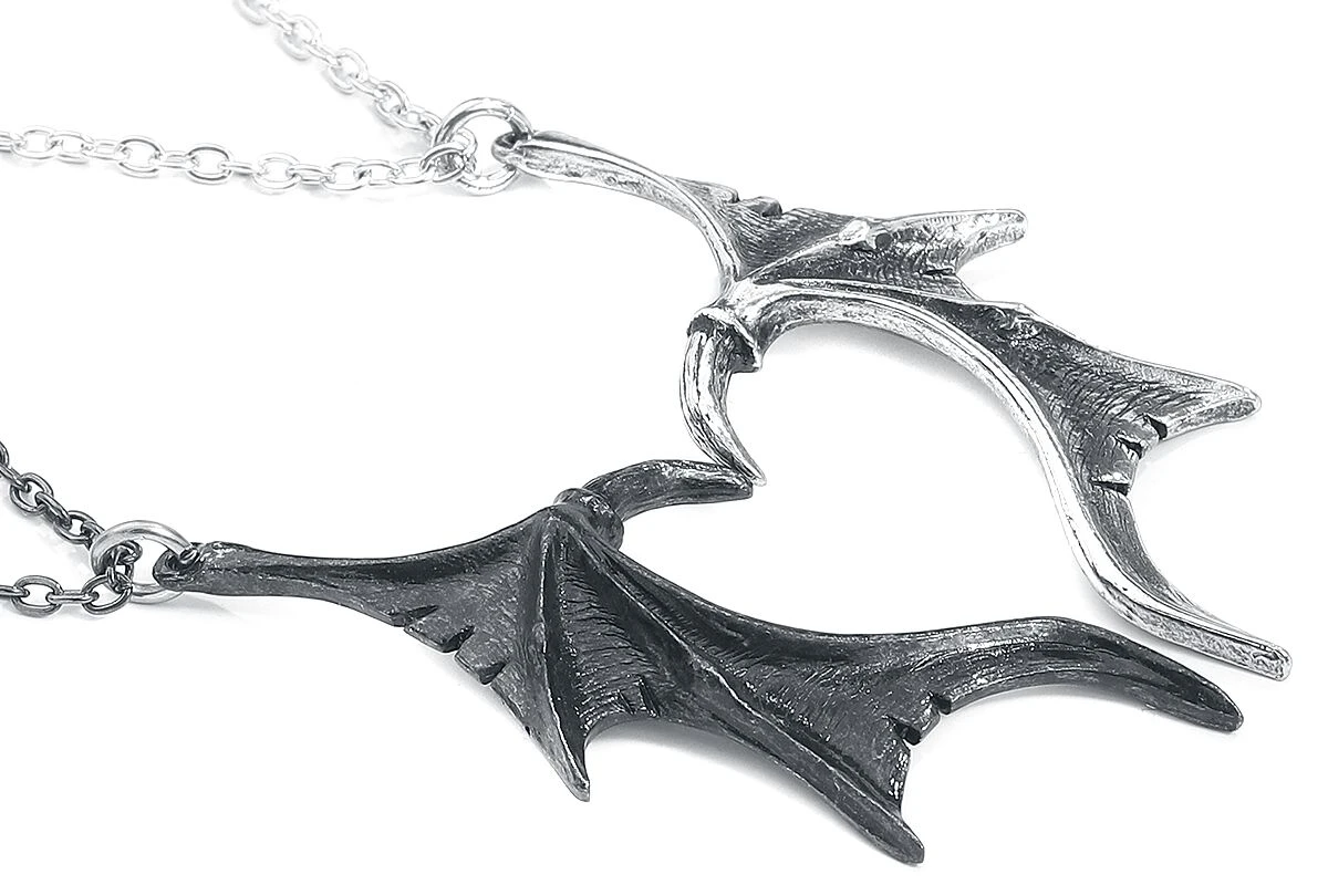 "Demon Wings Sweetheart" Necklace Black-silver By Alchemy Gothic 7 "Demon Wings Sweetheart" Necklace Black-silver By Alchemy Gothic - Image 5