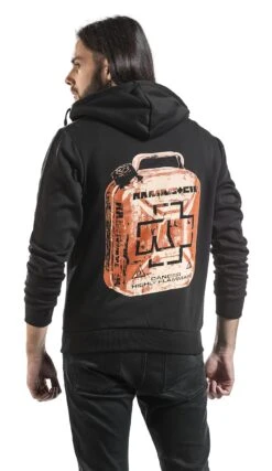 "Benzin" Hooded Zip Black By Rammstein -Fashionable Men's Clothing Store 388245wb