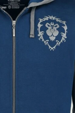"Alliance Pride" Hooded Zip Blue-grey By World Of Warcraft -Fashionable Men's Clothing Store 394731d3