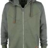 "Mask Of Sanity" Hooded Zip Olive-grey By EMP Premium Collection -Fashionable Men's Clothing Store 395552a