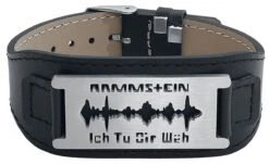 "Razor Blade "Ich Tu Dir Weh"" Leather Bracelet Black By Rammstein