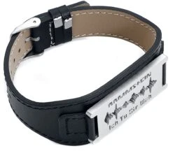 "Razor Blade "Ich Tu Dir Weh"" Leather Bracelet Black By Rammstein -Fashionable Men's Clothing Store 396794a3