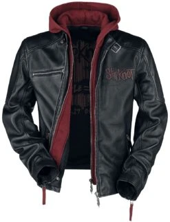"EMP Signature Collection" Leather Jacket Black-red By Slipknot -Fashionable Men's Clothing Store 397124c