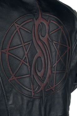 "EMP Signature Collection" Leather Jacket Black-red By Slipknot -Fashionable Men's Clothing Store 397124d3