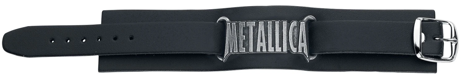 "Metallica Logo" Leather Bracelet Black By Metallica 4 "Metallica Logo" Leather Bracelet Black By Metallica - Image 2