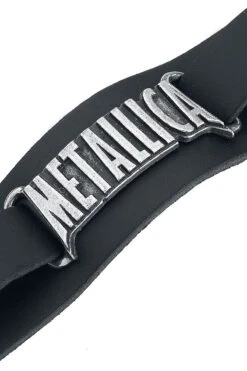 "Metallica Logo" Leather Bracelet Black By Metallica 11 "Metallica Logo" Leather Bracelet Black By Metallica -Fashionable Men's Clothing Store 397975d