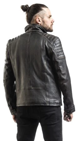"Randall NSLROV" Leather Jacket Black By Gipsy 13 "Randall NSLROV" Leather Jacket Black By Gipsy -Fashionable Men's Clothing Store 398226wb