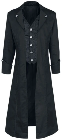 "Dark Brocade Coat" Army Coat Black By Altana Industries