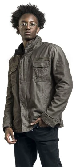 "Twister" Between-seasons Jacket Black-olive By Brandit -Fashionable Men's Clothing Store 443089wa