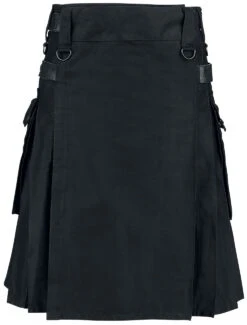"Black Kilt" Medium-length Skirt Black By Altana Industries