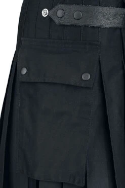 "Black Kilt" Medium-length Skirt Black By Altana Industries 7 "Black Kilt" Medium-length Skirt Black By Altana Industries -Fashionable Men's Clothing Store 443500d
