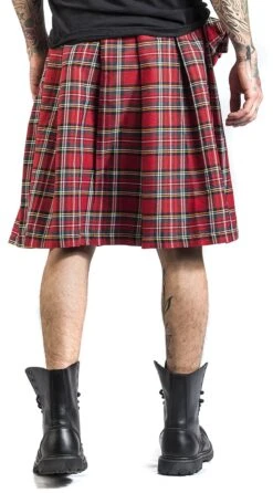 "Fear Is Over Kilt" Medium-length Skirt Red By Banned Alternative -Fashionable Men's Clothing Store 443568wb