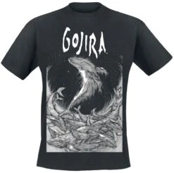 "Woodblock Whales" T-Shirt Black By Gojira