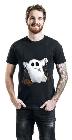 "Fun Shirt Swing Ghost" T-Shirt Black -Fashionable Men's Clothing Store 444585wa