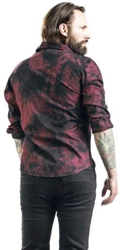 "There Is No Business Like Rock Business" Longsleeve Burgundy By Rock Rebel By EMP -Fashionable Men's Clothing Store 450191wb