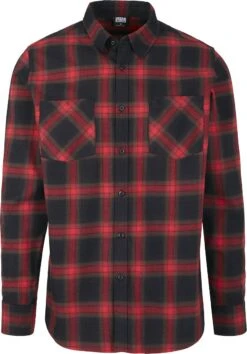 "Checked Flanell Shirt 6" Flanel Shirt Black-red By Urban Classics