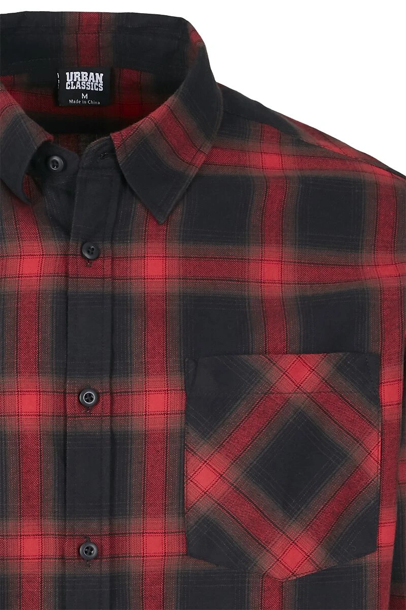 "Checked Flanell Shirt 6" Flanel Shirt Black-red By Urban Classics 5 "Checked Flanell Shirt 6" Flanel Shirt Black-red By Urban Classics - Image 3
