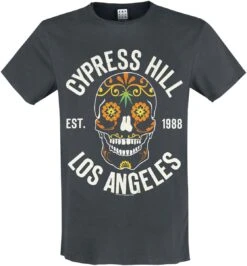 "Amplified Collection - Floral Skull" T-Shirt Charcoal By Cypress Hill