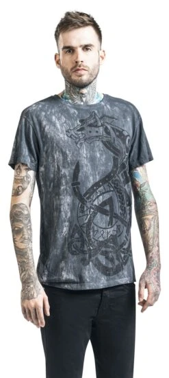 "Viking Warrior" T-Shirt Grey By Outer Vision -Fashionable Men's Clothing Store 451570wa