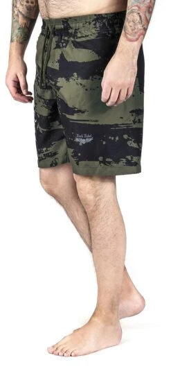 "Camouflage Swim Shorts With Print" Swim Shorts Dark Green By Rock Rebel By EMP -Fashionable Men's Clothing Store 451968wa2
