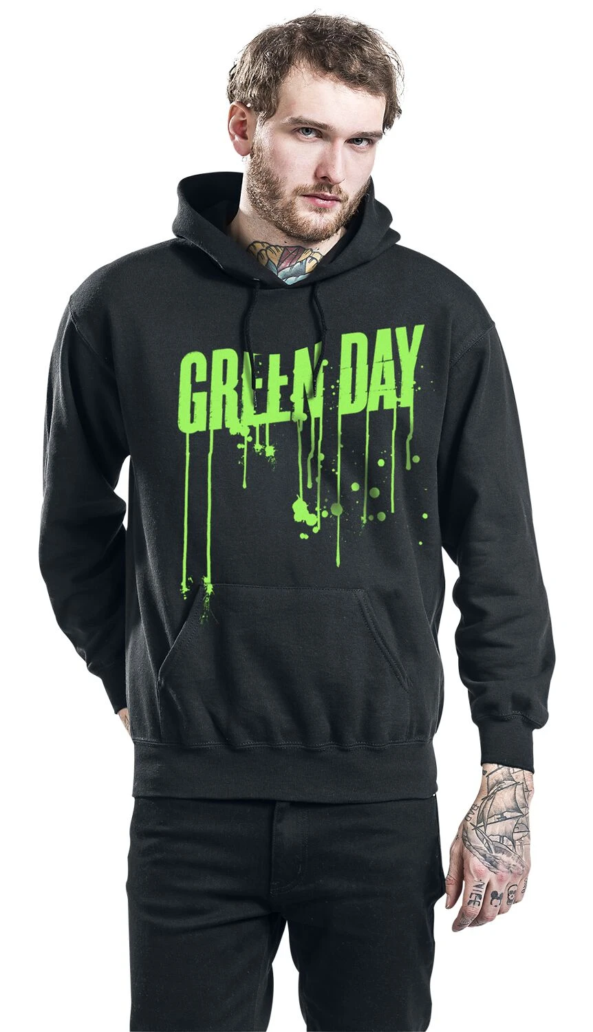 "Revolution Drips" Hooded Sweater Black By Green Day 6 "Revolution Drips" Hooded Sweater Black By Green Day - Image 4