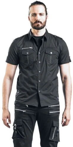 "Rockstar Shirt T/C" Short-sleeved Shirt Black By Brandit -Fashionable Men's Clothing Store 457088wa