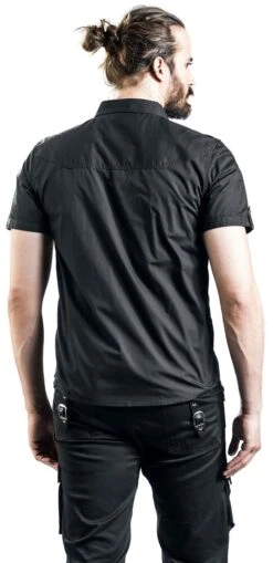 "Rockstar Shirt T/C" Short-sleeved Shirt Black By Brandit -Fashionable Men's Clothing Store 457088wb