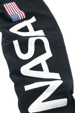 "Flag And Logo" Tracksuit Trousers Black By NASA -Fashionable Men's Clothing Store 457539d