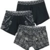"Boxer Shorts Three Pack" Underpants Black By Gothicana By EMP -Fashionable Men's Clothing Store 459192
