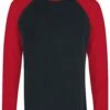 "Long Raglan Road" Long-sleeve Shirt Black-red By RED By EMP -Fashionable Men's Clothing Store 460132a