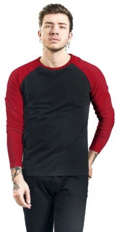 "Long Raglan Road" Long-sleeve Shirt Black-red By RED By EMP 9 "Long Raglan Road" Long-sleeve Shirt Black-red By RED By EMP -Fashionable Men's Clothing Store 460132wa