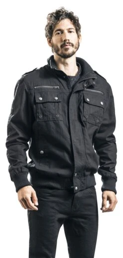 "Lennox Jacket" Between-seasons Jacket Black By Brandit -Fashionable Men's Clothing Store 463512wa