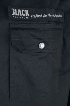 "Black Military-Style Shirt With Chest Pockets" Longsleeve Black By Black Premium By EMP -Fashionable Men's Clothing Store 464672d