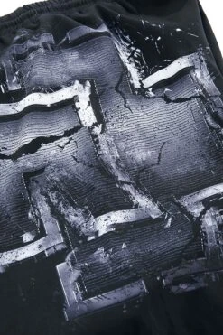 "Broken Logo" Swim Shorts Black-grey By Rammstein -Fashionable Men's Clothing Store 465240d