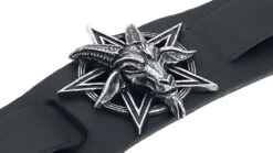"Baphomet" Leather Bracelet Black By Alchemy Gothic -Fashionable Men's Clothing Store 465757d