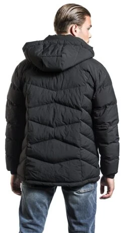 "Black Puffer Jacket With Removable Hood" Winter Jacket Black By RED By EMP -Fashionable Men's Clothing Store 466985wb