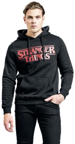 "Classic Logo" Hooded Sweater Black By Stranger Things -Fashionable Men's Clothing Store 467353wa