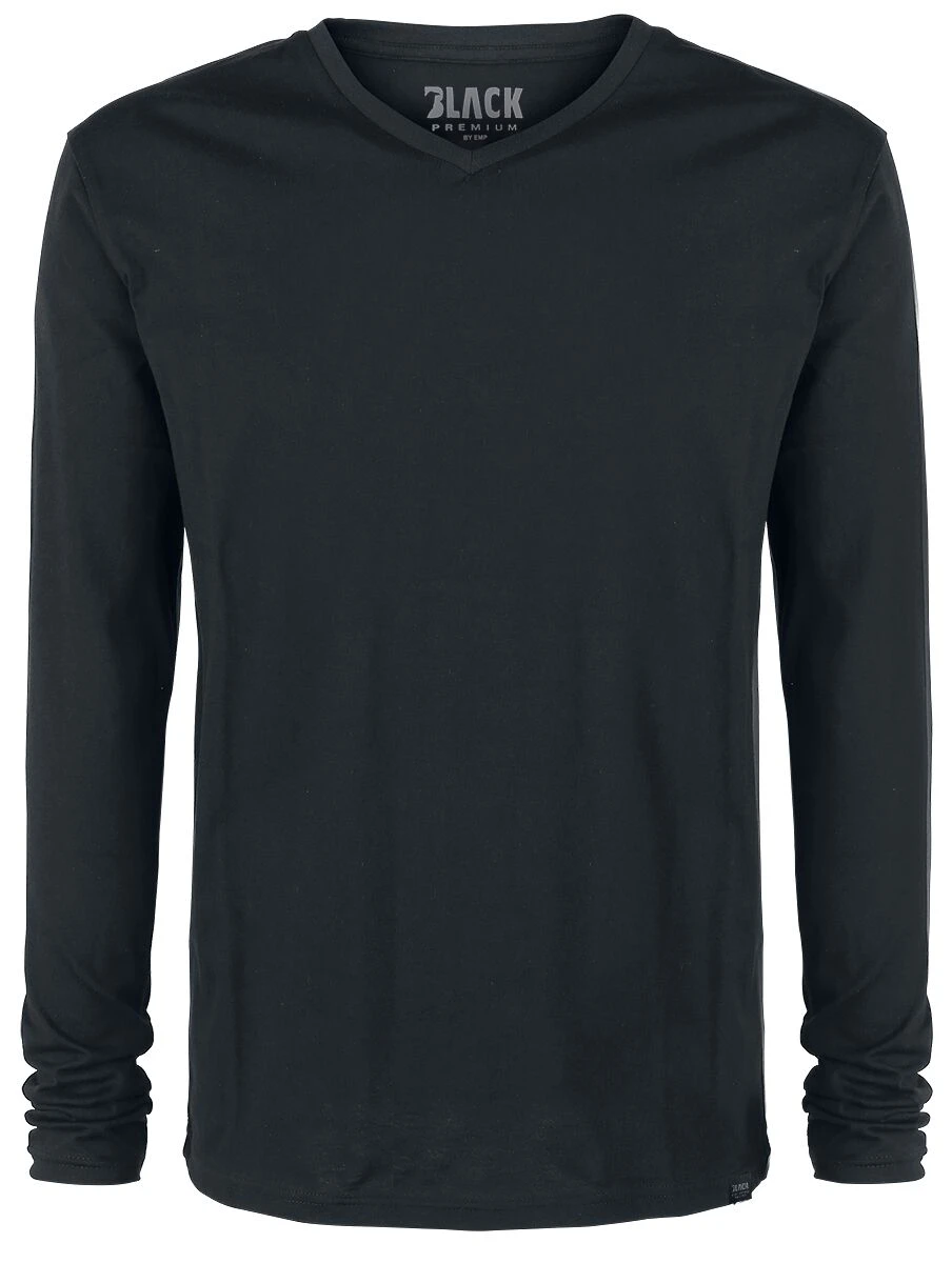 "Double Pack Black Long-Sleeve Tops With Crew Neck And V Neck" Long-sleeve Shirt Black By Black Premium By EMP 4 "Double Pack Black Long-Sleeve Tops With Crew Neck And V Neck" Long-sleeve Shirt Black By Black Premium By EMP - Image 2