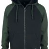 "Black/Green Hoodie With Raglan Sleeves" Hooded Sweater Black/dark Green By RED By EMP 2 "Black/Green Hoodie With Raglan Sleeves" Hooded Sweater Black/dark Green By RED By EMP -Fashionable Men's Clothing Store 468759a