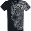 "Black T-shirt With Print And V-Neckline" T-Shirt Black By Black Premium By EMP
