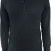 "Basic Henley" Long-sleeve Shirt Black By RED By EMP -Fashionable Men's Clothing Store 469312a