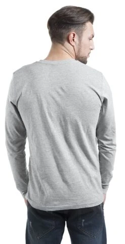 "Basic Henley" Long-sleeve Shirt Mottled Grey By RED By EMP -Fashionable Men's Clothing Store 469313wb