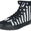 "Black/White Striped Sneakers" Sneakers High Black-white By Gothicana By EMP -Fashionable Men's Clothing Store 469750a