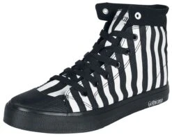 "Black/White Striped Sneakers" Sneakers High Black-white By Gothicana By EMP